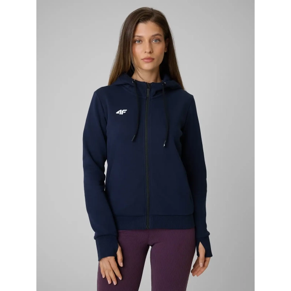 Bluza damska z kapturem 4F F2915, Granatowy 31S – przód Bluza damska z kapturem 4F F2915, Granatowy 31S – przód