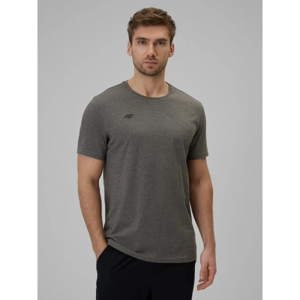T-shirt męski 4F M3552, Średni szary melanż 24M – przód
