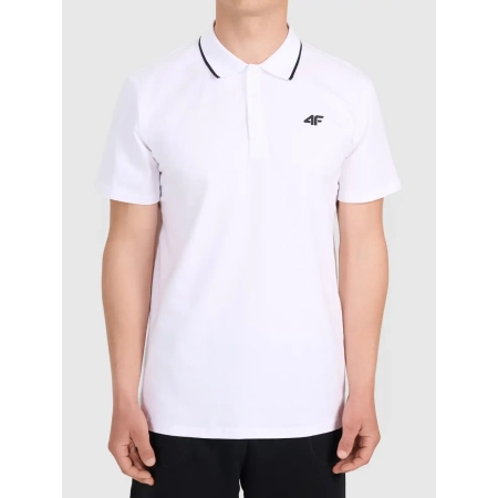 Koszulka polo męska 4F Parker M0773, biały 10S – przód na modelu