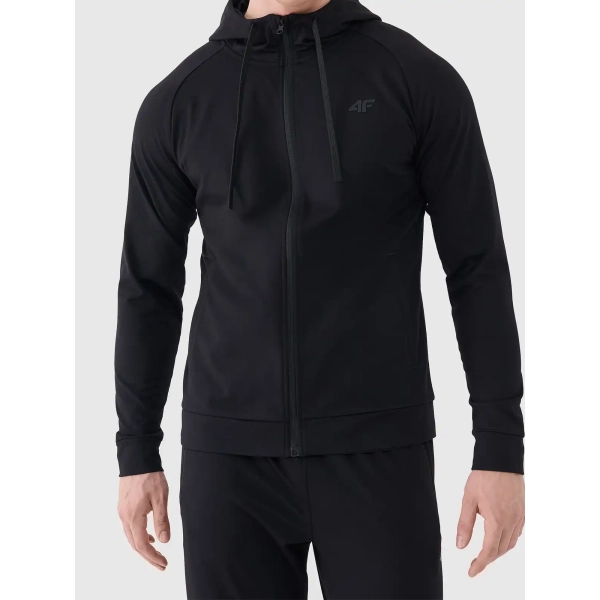 Bluza treningowa męska 4F M631, Czarny 20S – przód Bluza treningowa męska 4F M631, Czarny 20S – przód
