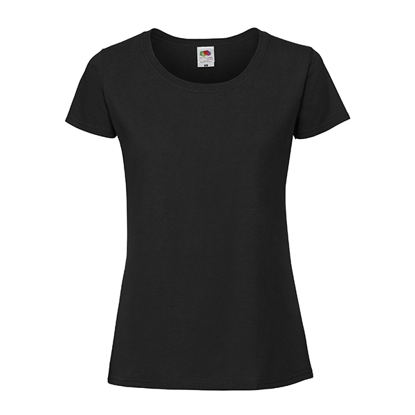 Koszulka damska Fruit of the Loom Iconic 195 Ringspun T — Czarny