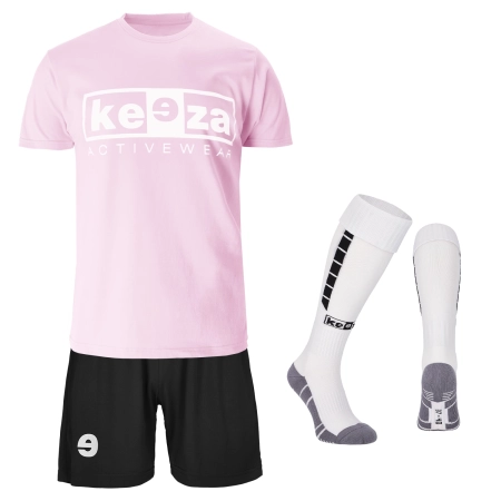 Komplet treningowy Keeza (koszulka, spodenki i getry) — różowy
