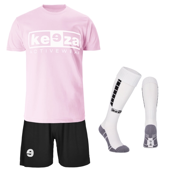 Komplet treningowy Keeza (koszulka, spodenki i getry) — różowy