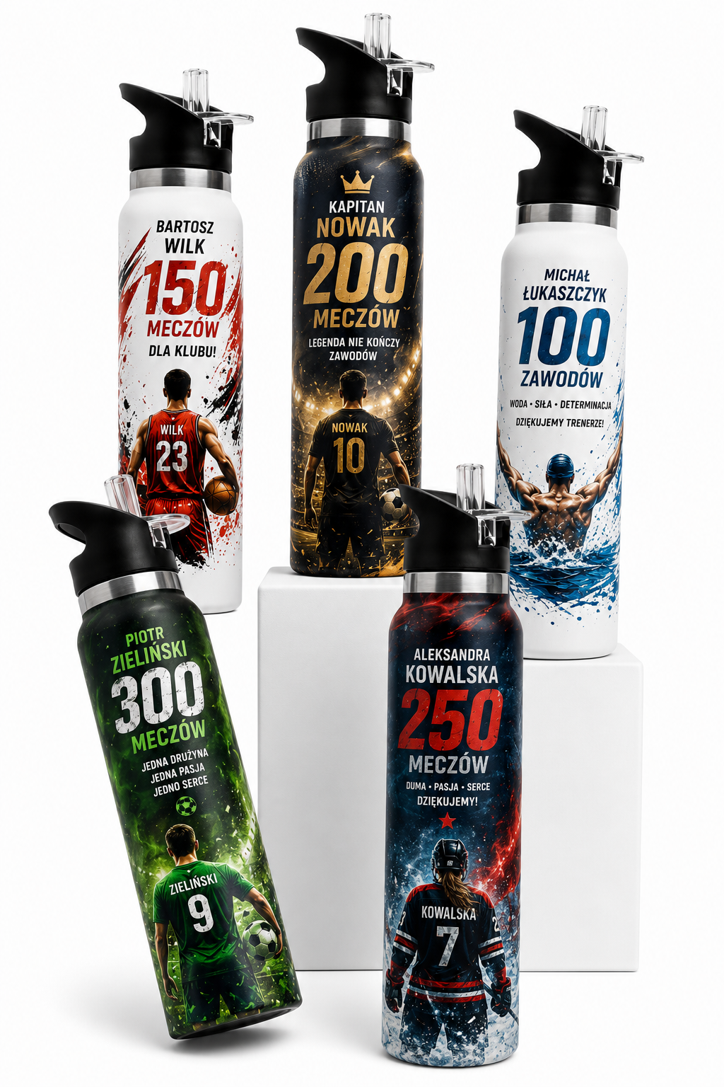 Personalizowany Termos Sportowy z Szyjką i Słomką
